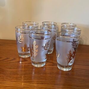 Vintage Libby’s gold leaf 8oz frosted tumbler